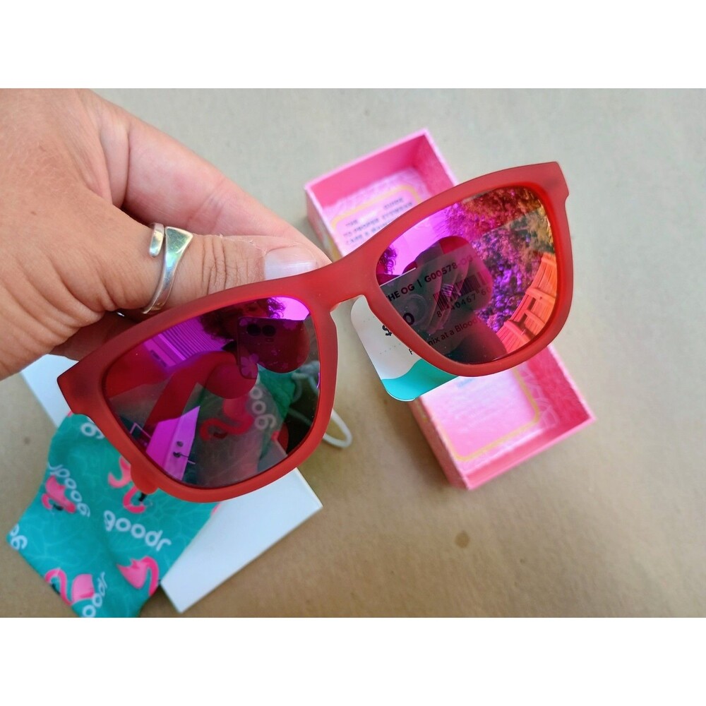 Goodr Phoenix At A Bloody Mary Bar OG Red Mirror Sunglasses NWT